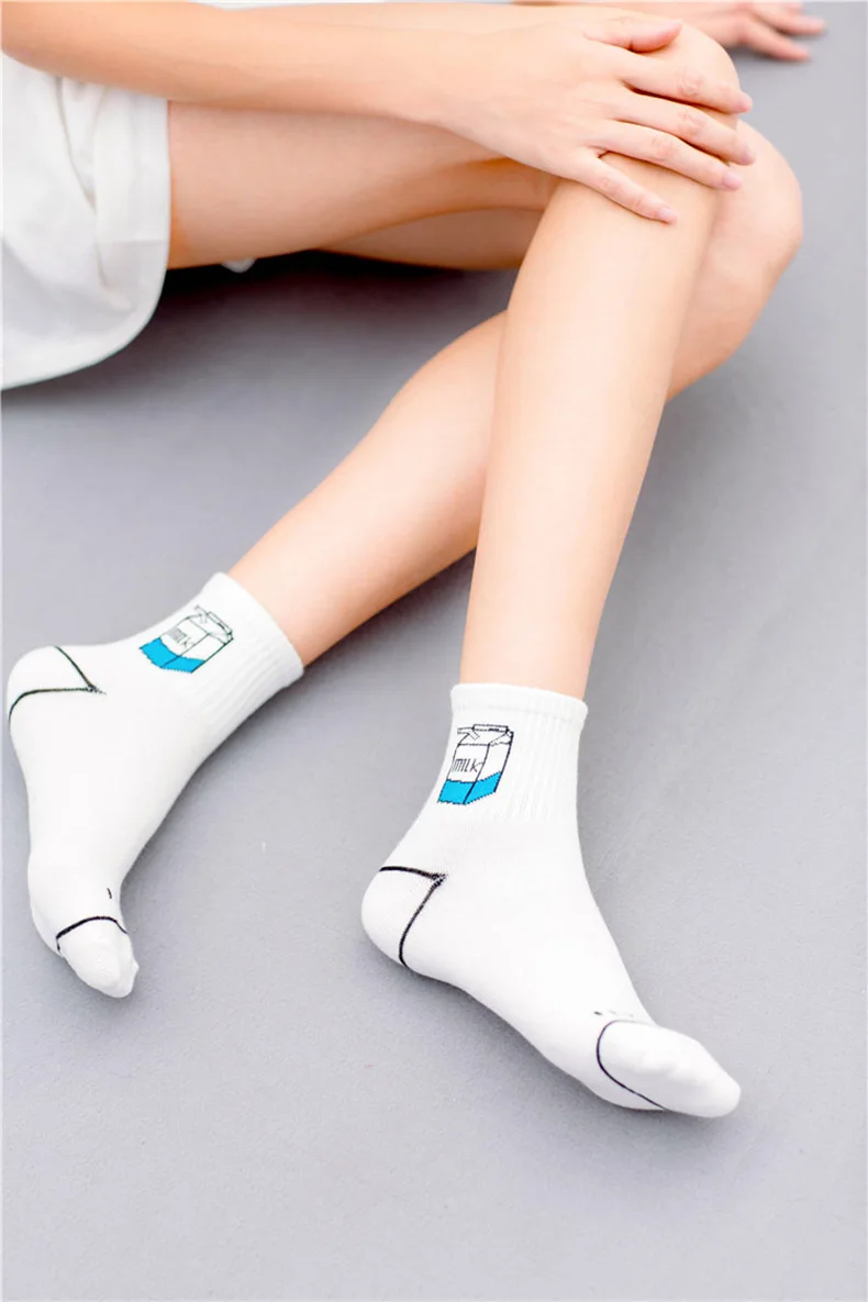 Женские брендовые хлопковые носки с героями мультфильмов Harajuku, женские милые носки для скейтборда, хипстерские модные короткие носки с животным принтом