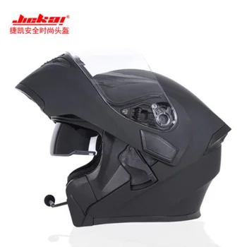 

2017 Winter New JIEKAI Flip Up motorcycle helmet JK902 undrape face Motorbike helmets made of ABS PC visor lens with Bluetooth
