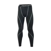 Мужские Pro Бег Фитнес длинные эластичные брюки с высокой посадкой компрессионный Базовый Слой Леггинсы для бега трусцой для баскетбола тренировочные колготки