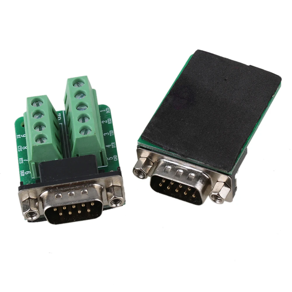 

2pcs DB9-G2-01 Male Plug Screw Nut Adapter 9Pin Signals Terminal Breakout Board