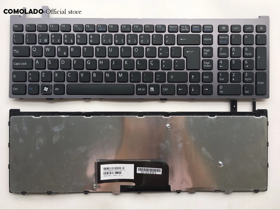 PO Portugal Keyboard for Sony VAIO VGN-AW VGNAW Series Black With Frame Laptop Keyboard PO Layout