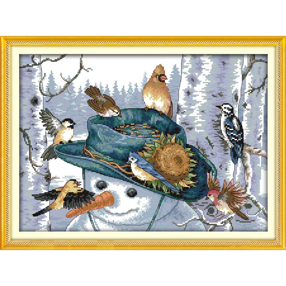 

The long-beaked bird (2) Chinese cross stitch kits Ecological cotton stamped printed 11CT DIY gift wedding decoration for home