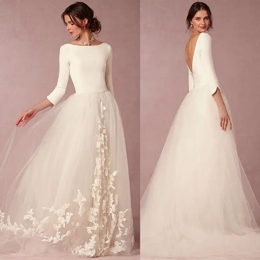 quarter sleeve bridesmaid dresses