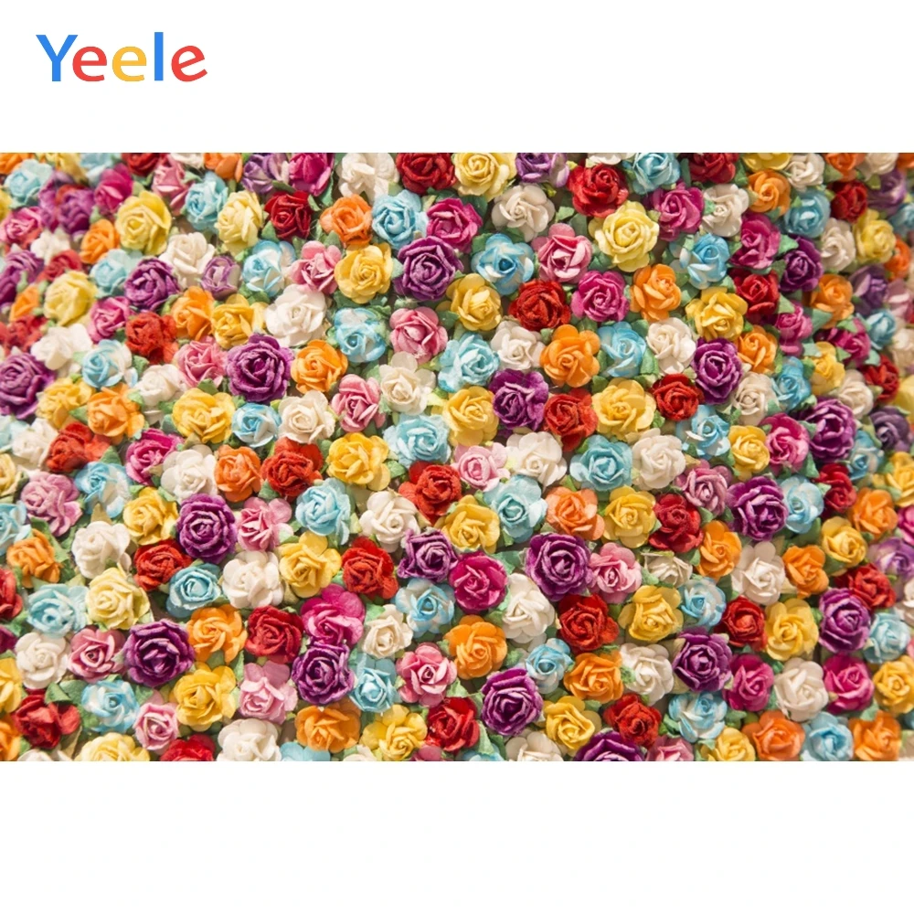 

Yeele Flowers Backdrop Colorful Roses Wedding Photocall Birthday Photography Background Photographic Backdrops for Photo Studio