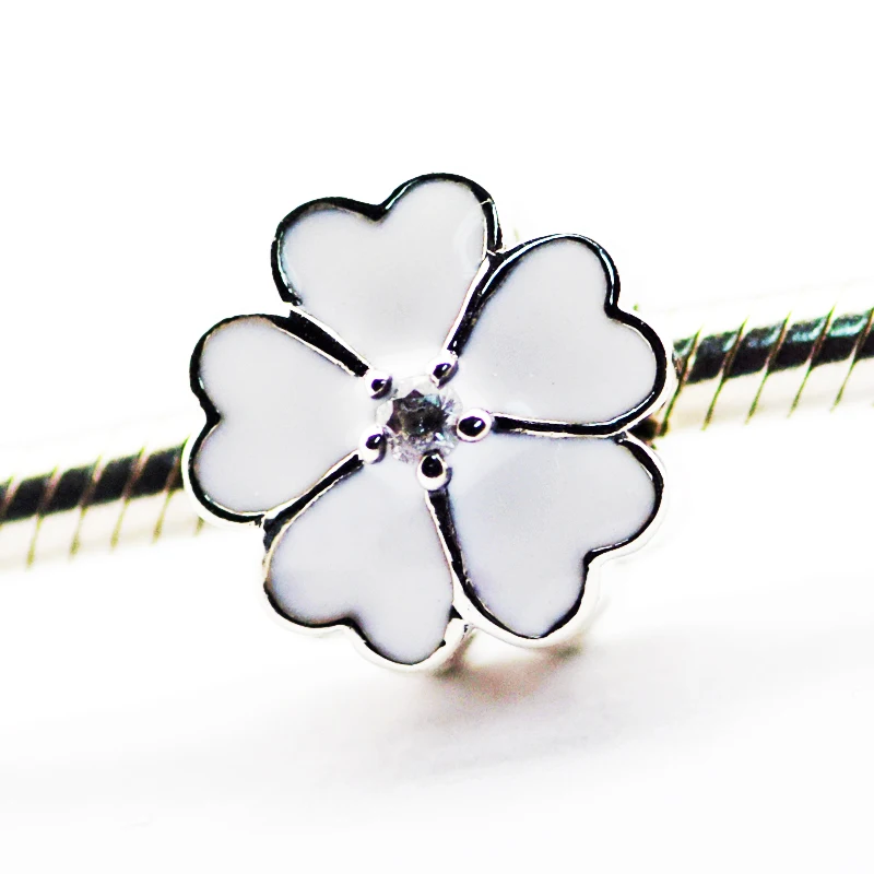 

CKK Beads Fits Pandora Charms Bracelet Primrose Silver Clip Bead Charm 100% 925 Sterling Silver Fashion Europe Jewelry Wholesale