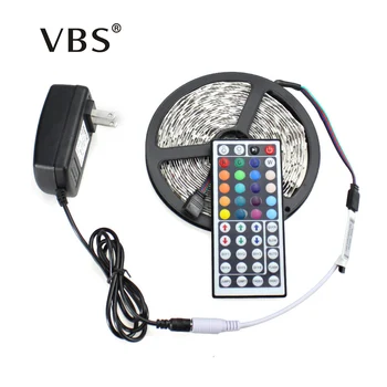 

RGB LED Strip Light 5050 5M 300Led SMD RGB 60LED/M Lamps DC12V Flexible Light + 44key IR Remoter + 3A Power Lighting 5M/Roll