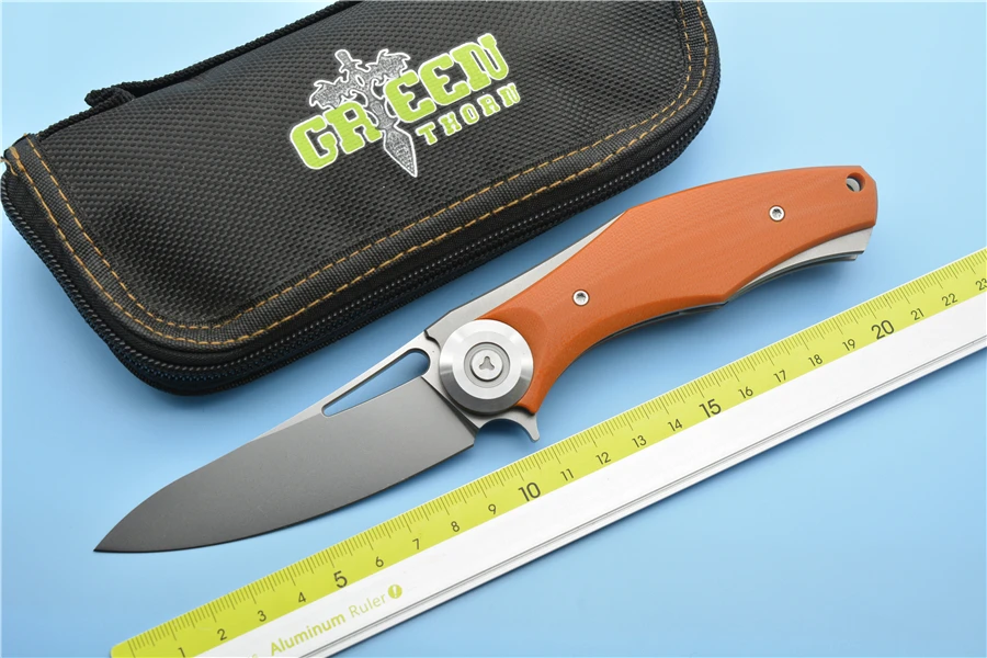Складной нож D2 blade G10 охотничий карманный зеленого цвета с ручкой для выживания