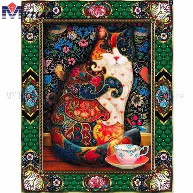 18100521A LG Cat Tapestry Mandala Mosaic Diamond Painting Full Square Round Drill 5D Art Wall Sticker DIY Diamond Drawing Set Home Decor