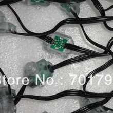 50 шт. вход DC5V WS2811 светодиодная точечная лампа, со всеми черный провод, IP68 Номинальное