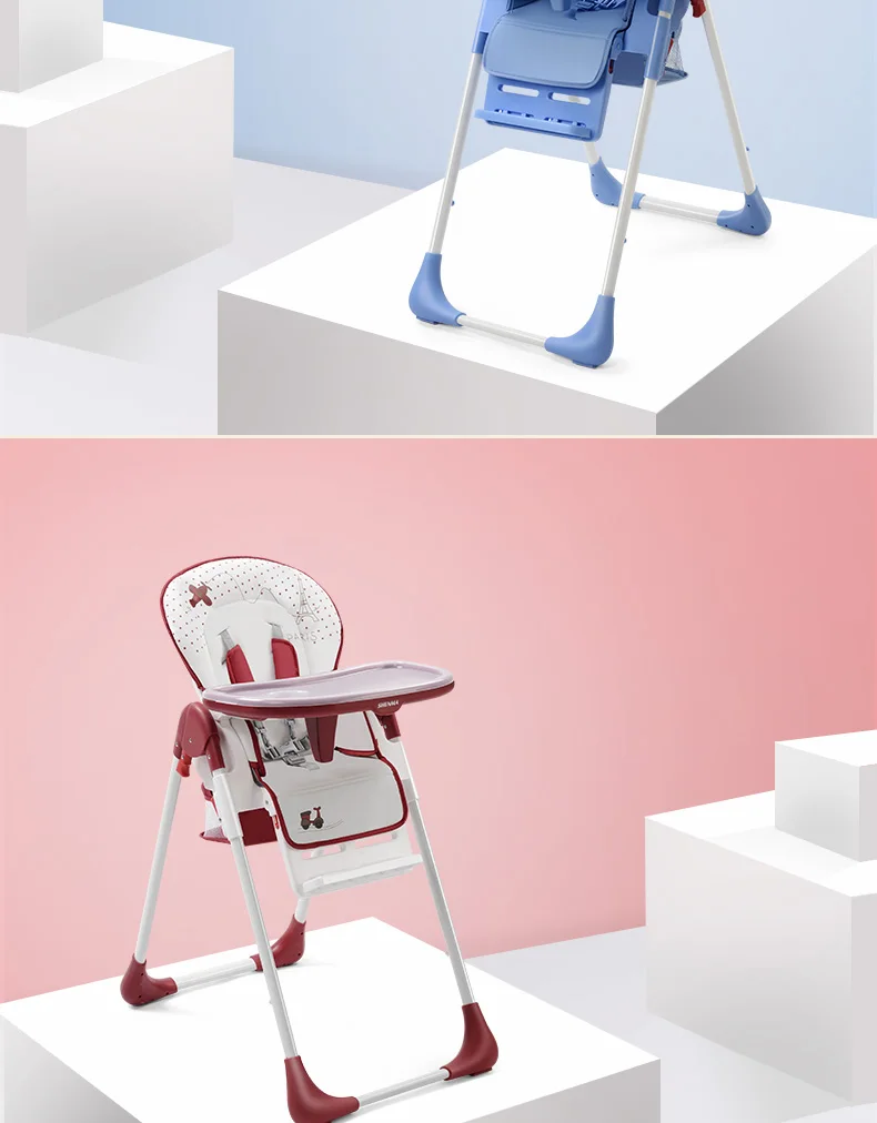 SHENMA 4 в 1 Регулируемый Детский кормовой стул, складной детский стульчик, портативный детский, обеденный стул