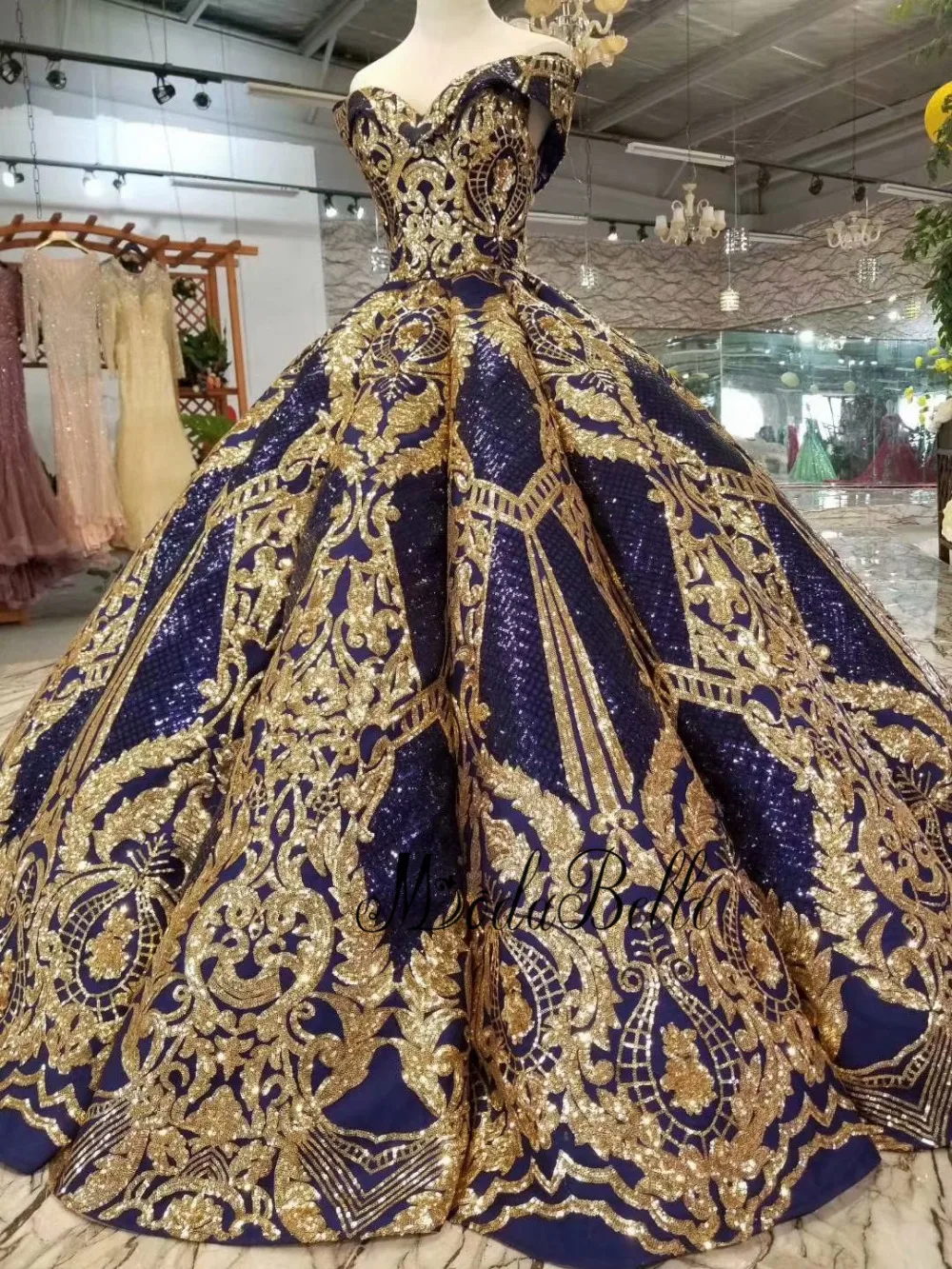 Modabelle, золотое, королевское, синее, с блестками, вечернее платье, Vestidos De Gala, Largos Elegantes, бальное платье, арабское, вечернее платье, Vestido, официальное