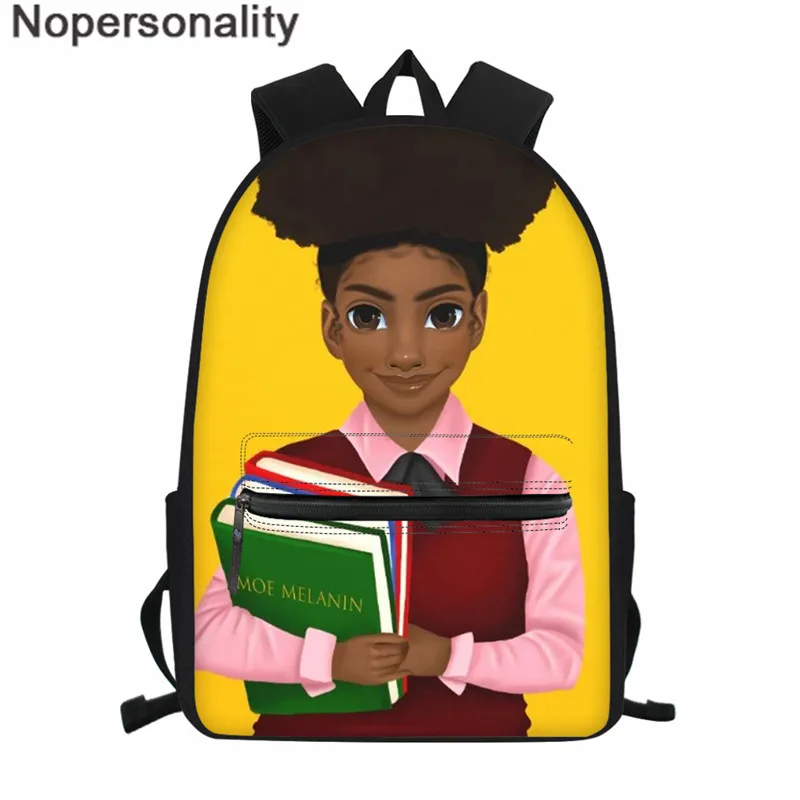 Nopersonality Американский Африканский афро персонаж школьный рюкзак для девочек художественный детский школьный рюкзак для девочек сумки Mochila Infantil - Цвет: Z5100Z58