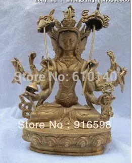 

Nepal Buddhism Temple Bronze gild Usnisa-sitatapatra Buddha statue