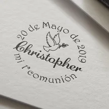 Таможенная печать для моего первого причастия христианская евхаристическая испанская самочернильная печать для церкви