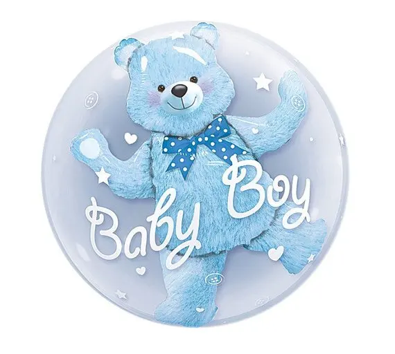 24 дюйма для маленьких мальчиков с рисунком медведя или синего цвета для девочки розовый пузырь медведя Фольга воздушные шары, хороший подарок на день рождения, рождественские украшения для детей игрушки шар в виде шара