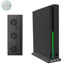 Вертикальная подставка с охлаждающим вентилятором для Xbox One X с 3 портами usb