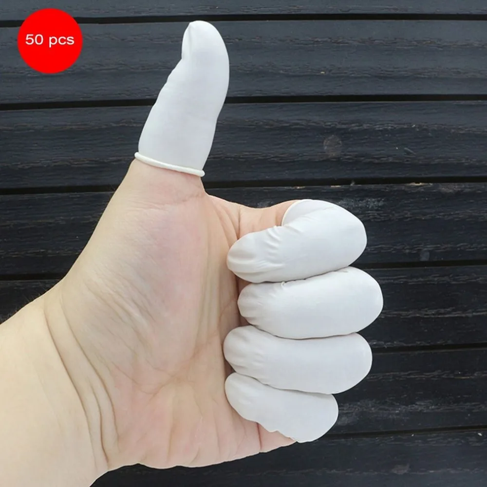 50 шт./компл. натуральный латекс антистатические палец кроватки практичный дизайн Одноразовые Макияж расширитель для бровей перчатки