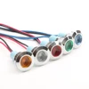 12mm Waterproof Metal Flat Round Indicat Signal lamp LIGHT 3V 6V 12V 24V 220V with wire red yellow blue green 12ZSD.X ► Photo 3/6