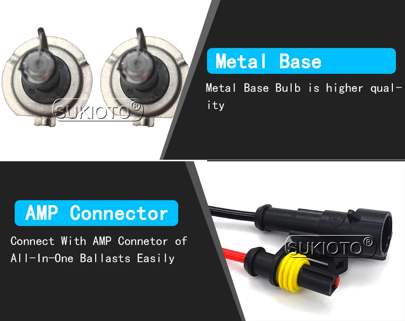 SUKIOTO Car Headlights Kit 55W H7 Xenon lights 4300K 5000K 6000K 8000K Metal H7 H7T AC Canbus Round Ballast igniter Headlamp Kit (7)