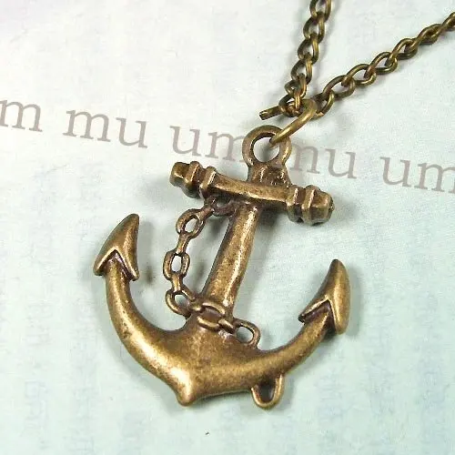 

US Movie Pirates of the Caribbean chain free shipping Jewelry metal mens New brass bronze Boat ship Anchor Necklace Pendant new