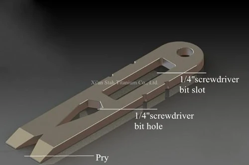 Титан TC4 EDC Мини Микро Тактический монтировки widgy бар с 1/" отвертка бит слот с рваными дырами длиной 75 мм для выживания Ножи