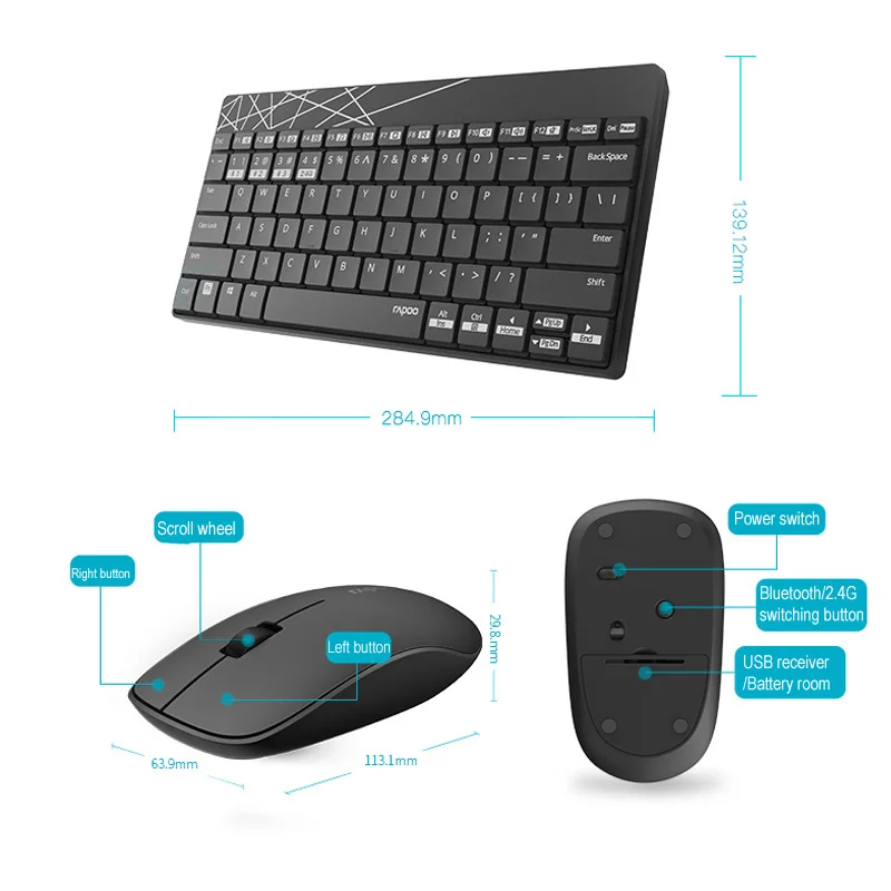 Клавиатура мышь блютус. Клавиатура с мышью rapoo x1810 keyboard & mouse combo. Беспроводная клавиатура для ноутбука. Rapoo 9060m. Клавиатура wired luminous keyboard.
