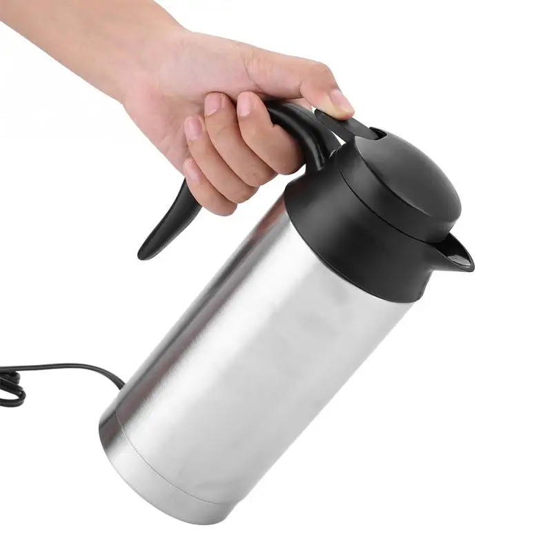 

NewStainless Steel 24V Electric Kettle 750ml In-Car Travel Trip Coffee Tea Heated Mug Motor Hot Water For Car Or Truck Use