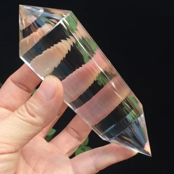 

48 sided VOGEL Style Natural Clear QUARTZ CRYSTAL DT Wand POINT 279g