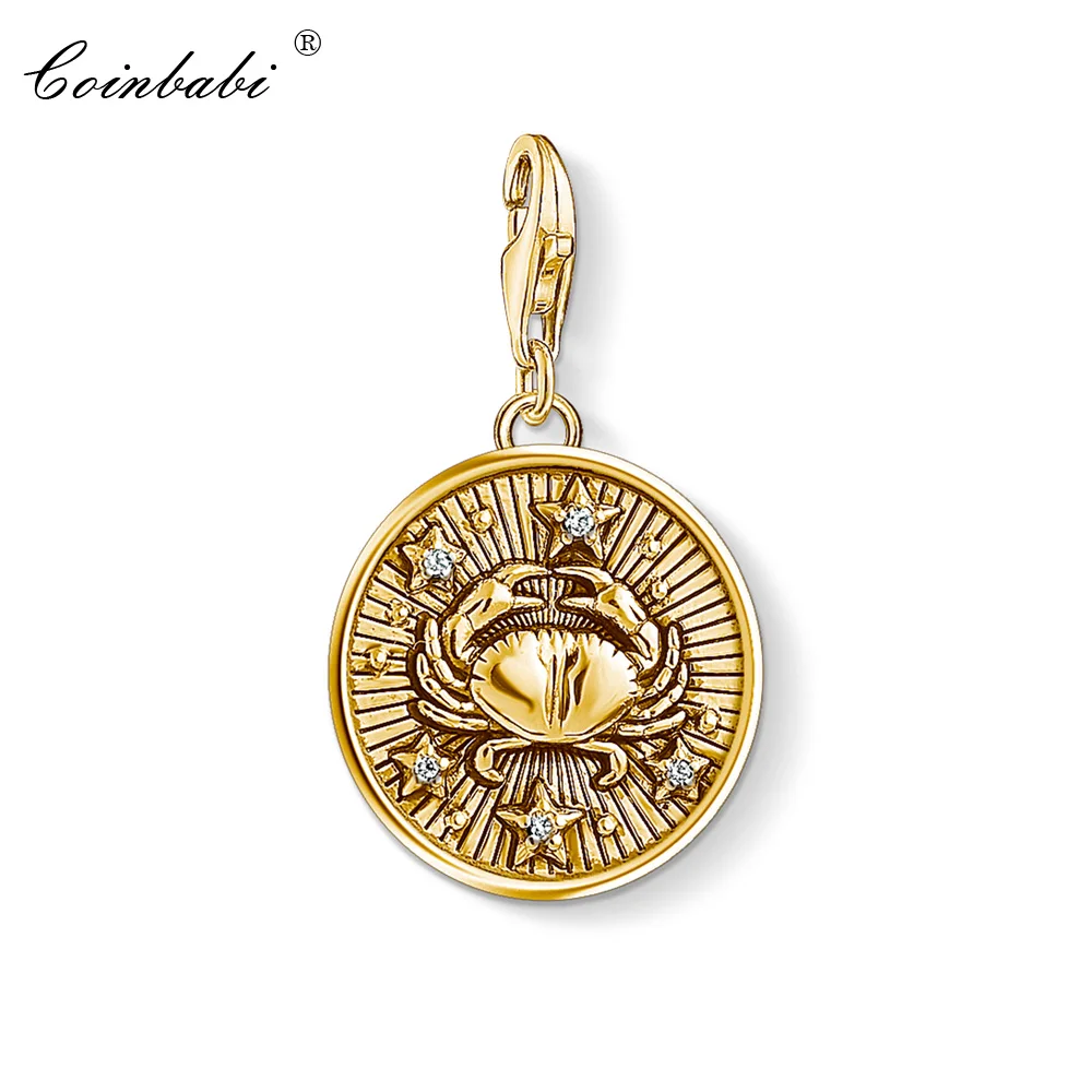 

Charm Pendant Zodiac Sign Cancer,2019 Fashion Jewelry Trendy Real Authentic 925 Sterling Silver Gift For Women Men Fit Bracelet