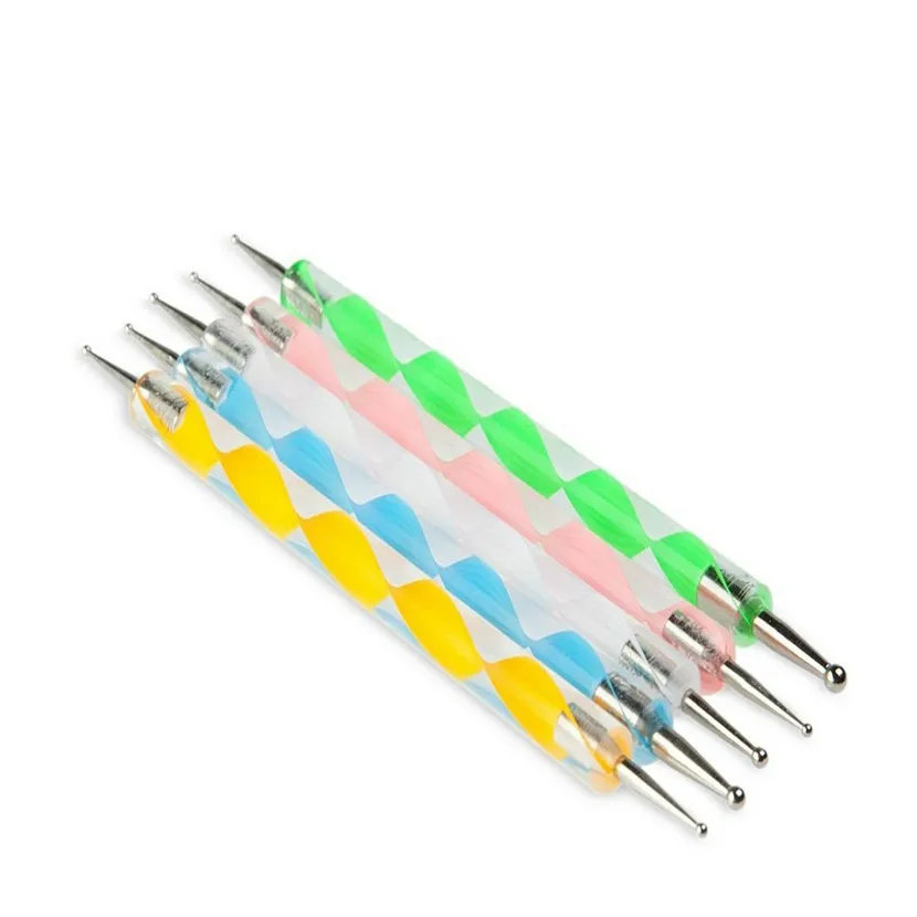 

5 Pcs/Lot Double-end Dotting Tool Auger Marbleizing Dotting Pen Manicure Painting Nail Dotting Tool for Nail Art Decorations