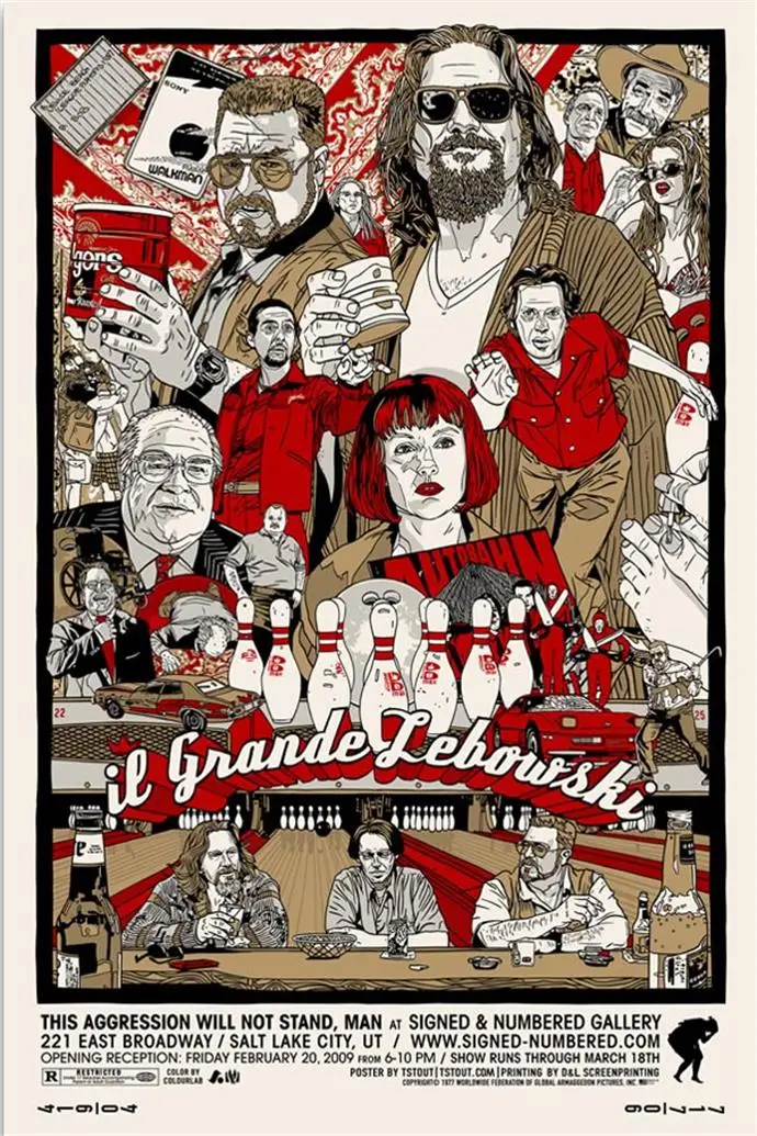 IL Grande Lebowski The BIG Coen Brothers Bowling Locandina Cinema(1)