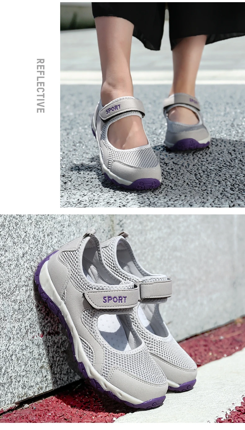 2018 летние дышащие женские кроссовки здоровая повседневная обувь женская сетчатая Нескользящая спортивная обувь для мамы подарок удобная