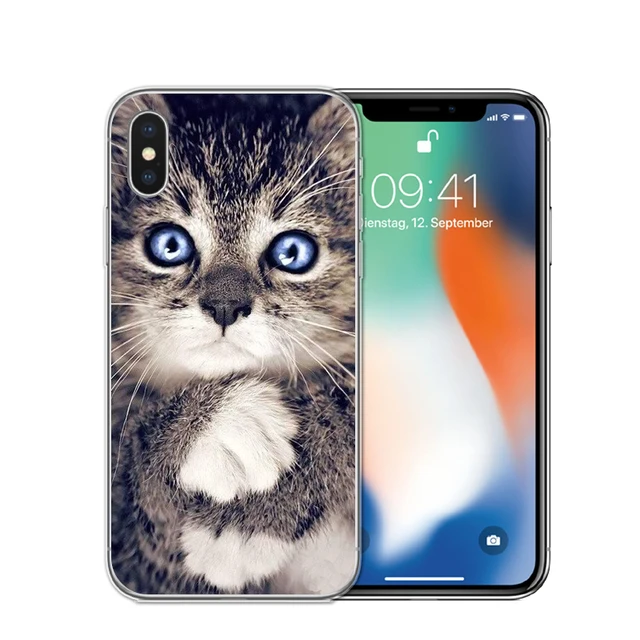 Cute Black Cat Staring Eyes Soft TPU Phone Case For iPhone 4