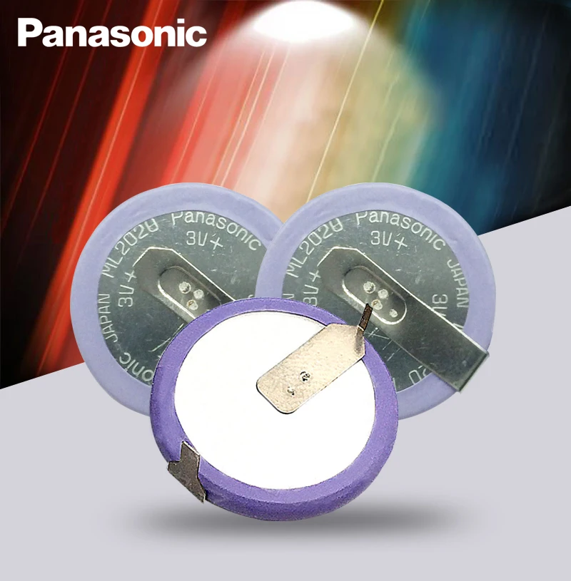 

1-2pc 100% Original Panasonic ML2020 2020 180 degrees pins replace VL2020 Rechargeable Battery for Car Key Remote