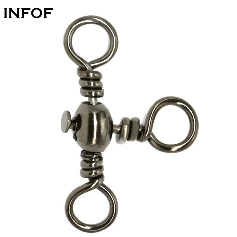 

INFOF 100pcs Cross Line Swivel 3-Way Fishing Swivels Bass Barrel Swivels Cross Line Carp Fishing Tackle Emerillones Pesca