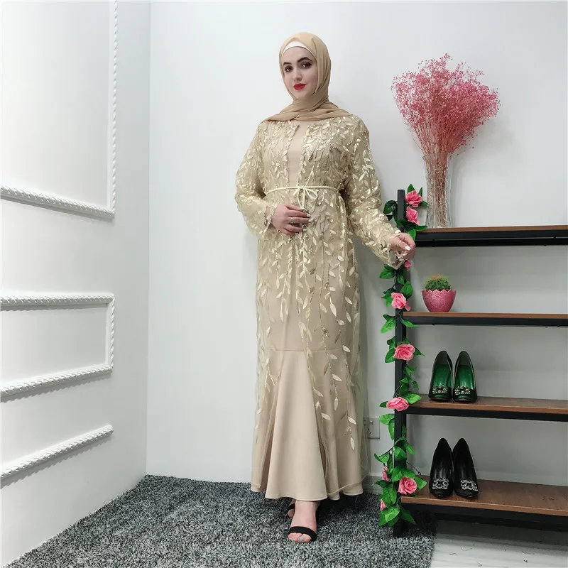 Рамадан открытый абаи Дубай, Турция ислам сетки кимоно кардиган мусульманский хиджаб платье Кафтан Абая для женщин Кафтан Пакистан свободный халат