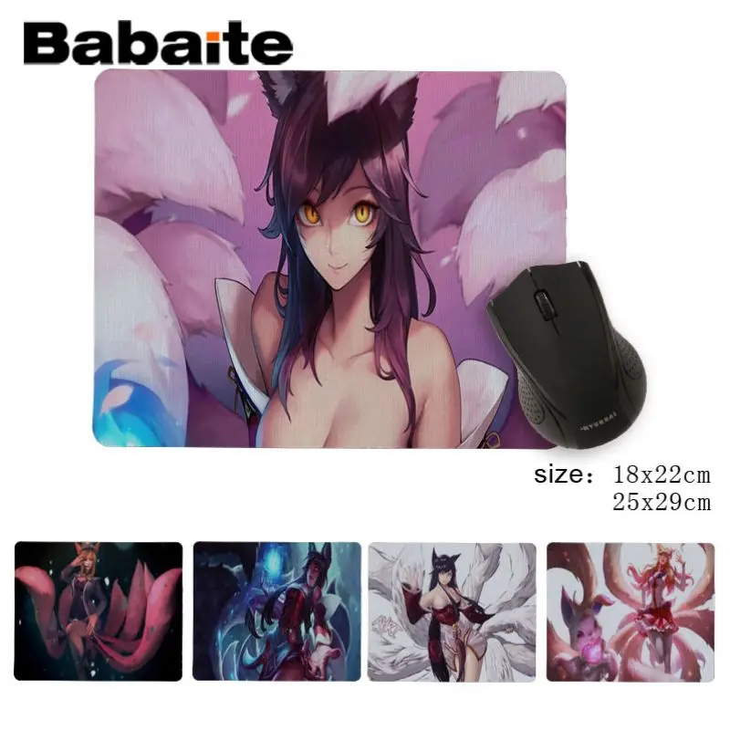 

Babaite League of legends Ahri Customized MousePads Computer Laptop Anime Mouse Mat Gaming Padmouse Gamer To Laptop Keyboard