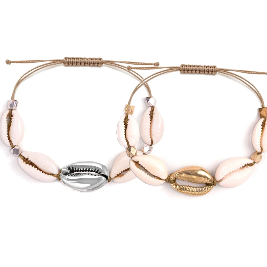 

bohemian natural Cowrie Shells handwoven macrame cotton cord friendship bracelet jewelry naruto unicornio bracelet homme
