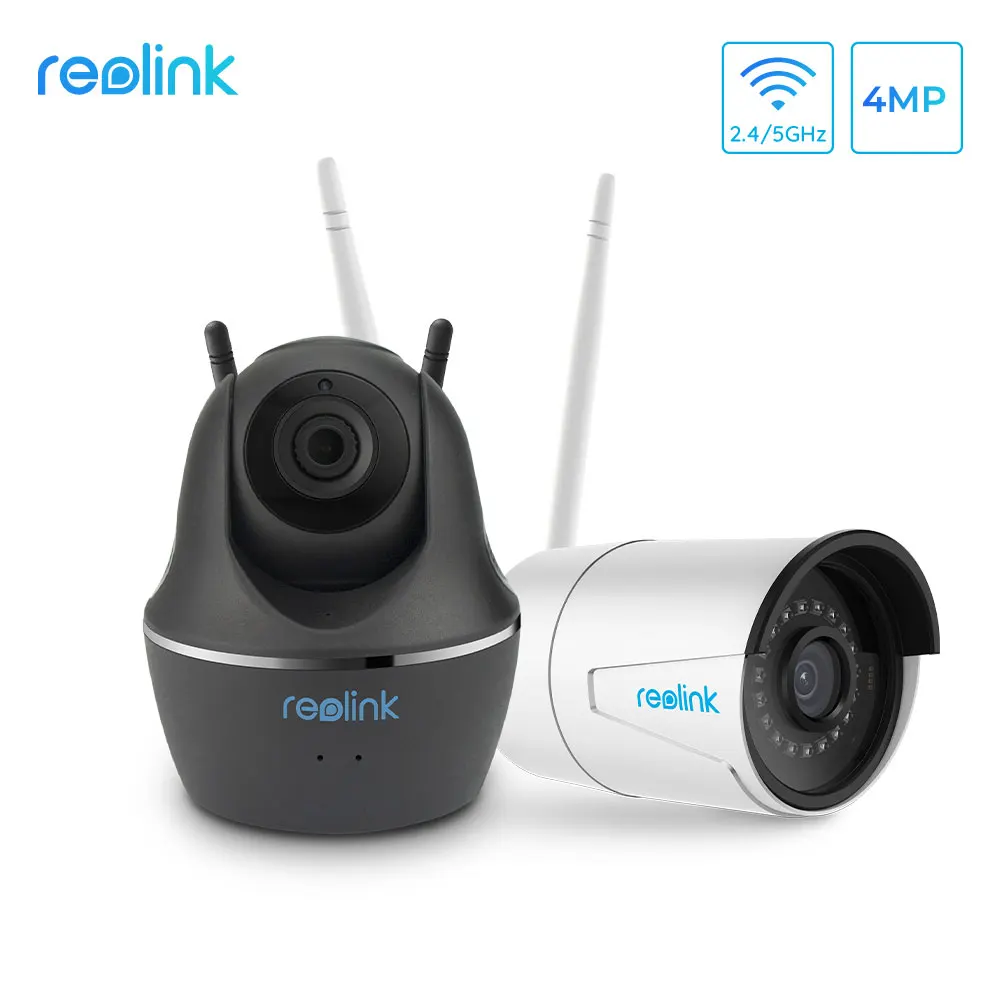 Reolink, камера видеонаблюдения, Wi-Fi, радионяня, 2,4G/5G, 4MP, Full HD, для помещений, для улицы, для дома, ip-камера безопасности, RLC-410W+ C1 Pro