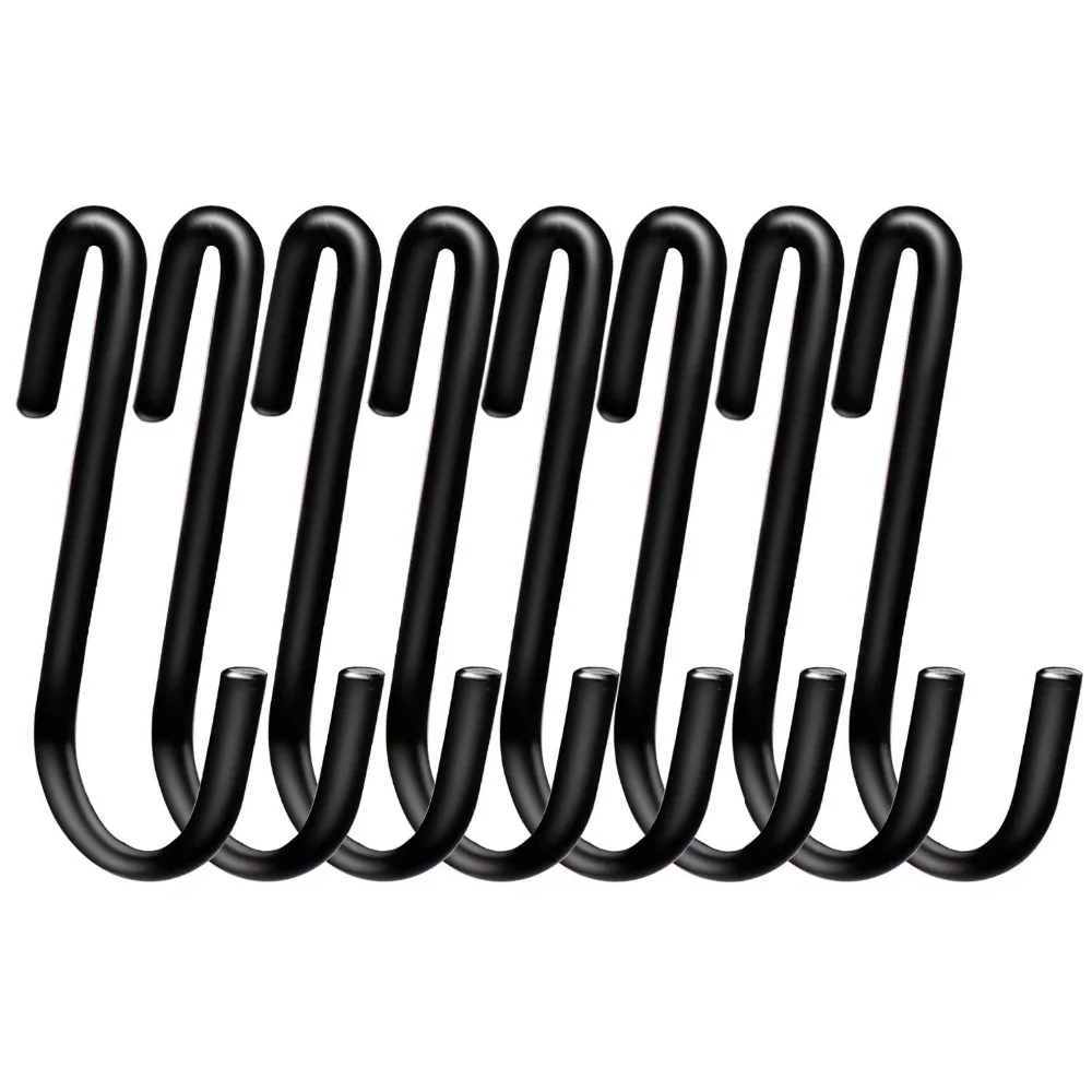 

30 Pack Heavy Duty S Hooks Black S Shaped Hooks Hanging Hangers Pan Pot Holder Rack Hooks for Kitchenware Spoons Pans Pots
