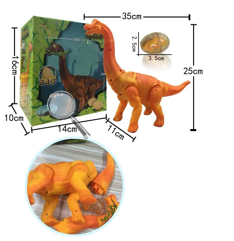 Большой Электрический ходьба динозавр Брахиозавр моделирование животных модель проекции яйца игрушка Мальчик Дети движущиеся