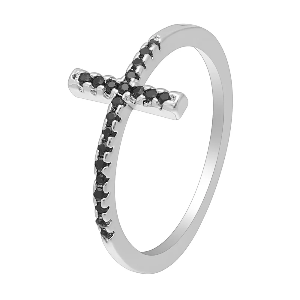 Женское Обручальное кольцо с серебряным покрытием|sideways cross ring|engagement rings for