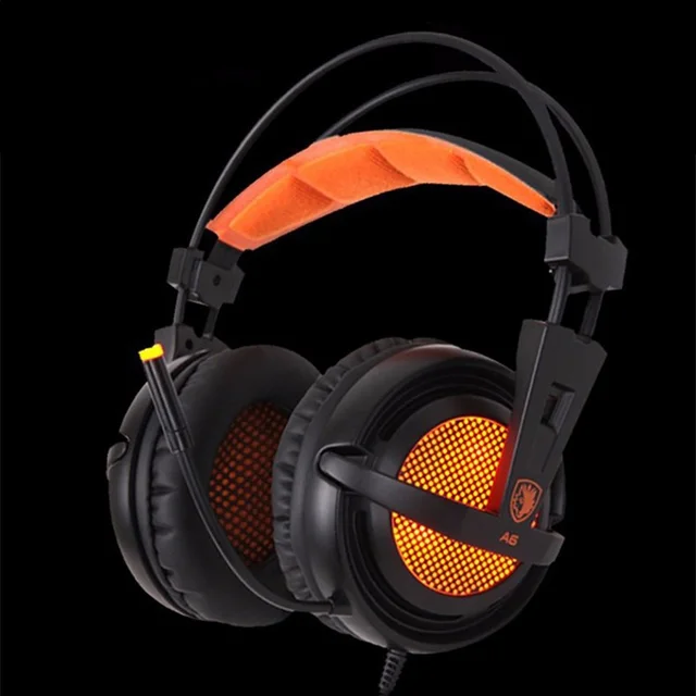 Virtual 7.1 Stereo Surround Gaming Headset USB Headphones LED Ear