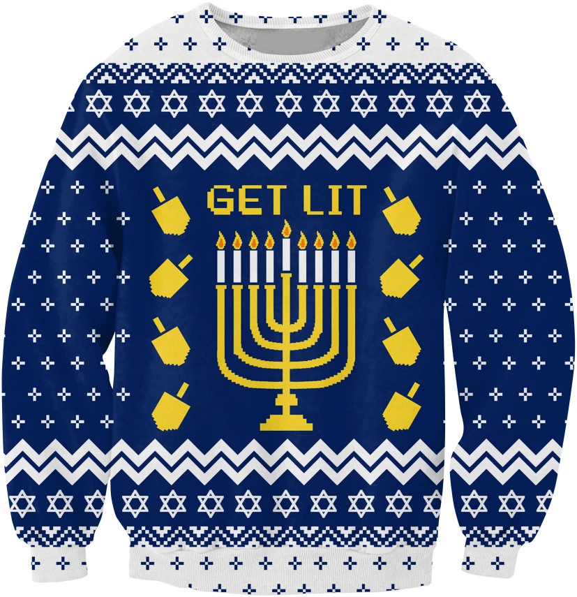 Get Lit Hanukkah Crewneck Sweatshirt