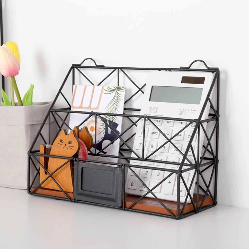 Desktop Metal Book Holder Storage Shelves Table Racks Home Kitchenware Large Kitchen Storage for Student Office Wokers Holders