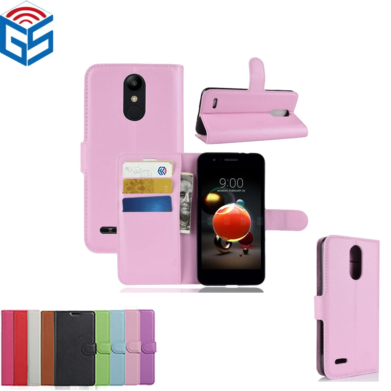 For LG K8 2018 X210EM K9 Lichi Flip Stand Leather Card