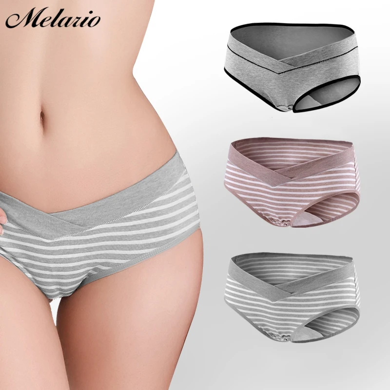 

Melario 3PCS/Lot cotton Pregnancy Maternity Women Underwear Panties pregnant women clothes U-shaped low-Waist Briefs M L XL XXL