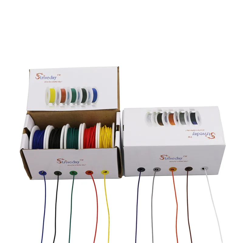  UL 1007 28awg 50m/box Cable wire 5 colors Stranded Wires Mix Kit box 1 box 2 Electrical line Airlin
