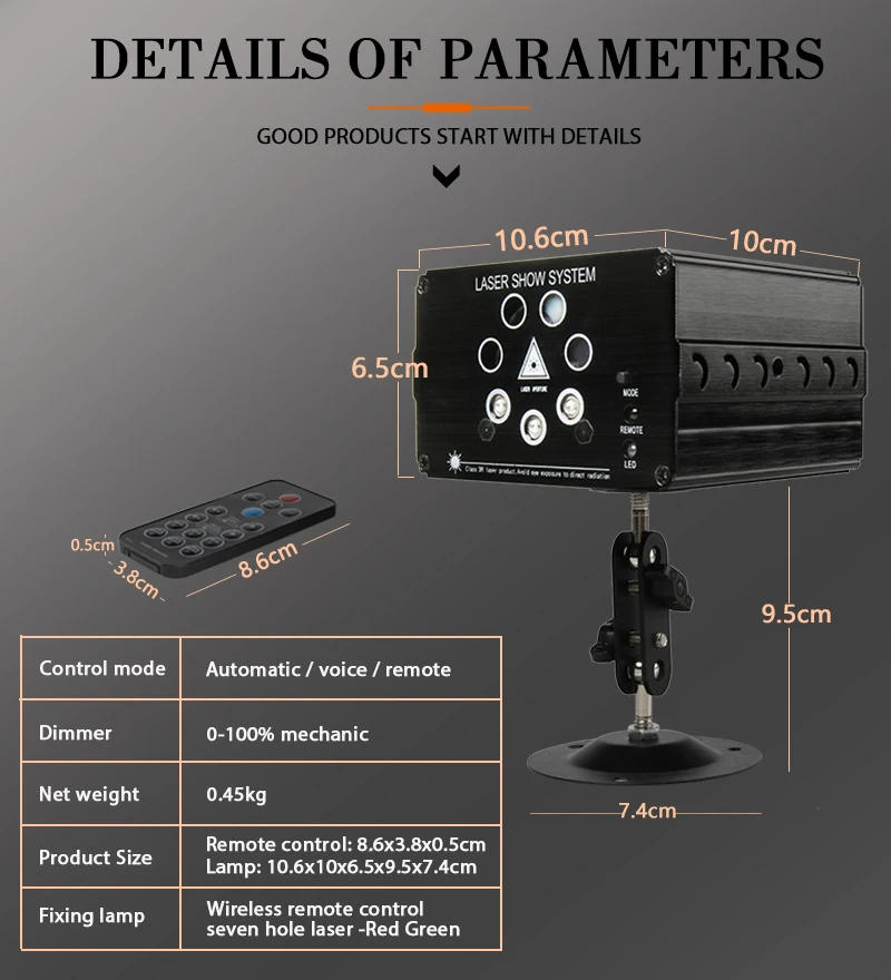 Djworld беспроводной пульт дистанционного управления семь отверстий красный зеленый цвет лазерный гобо освещение для DJ Дискотека вечерние для ночного клуба Танец Быстрая