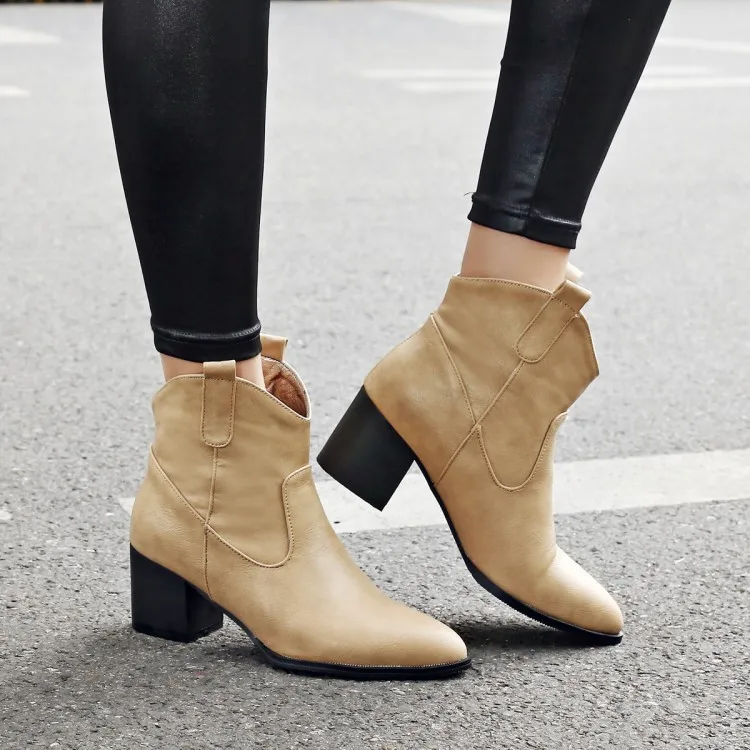 

Big Size 11 12 13 14 15 16 European and American wind-tipped short barrel middle heel jacket for Martin boots